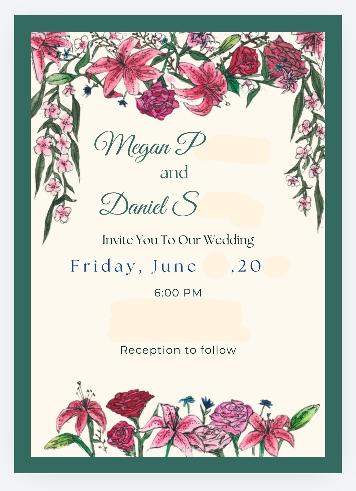 Custom Wedding Invitation